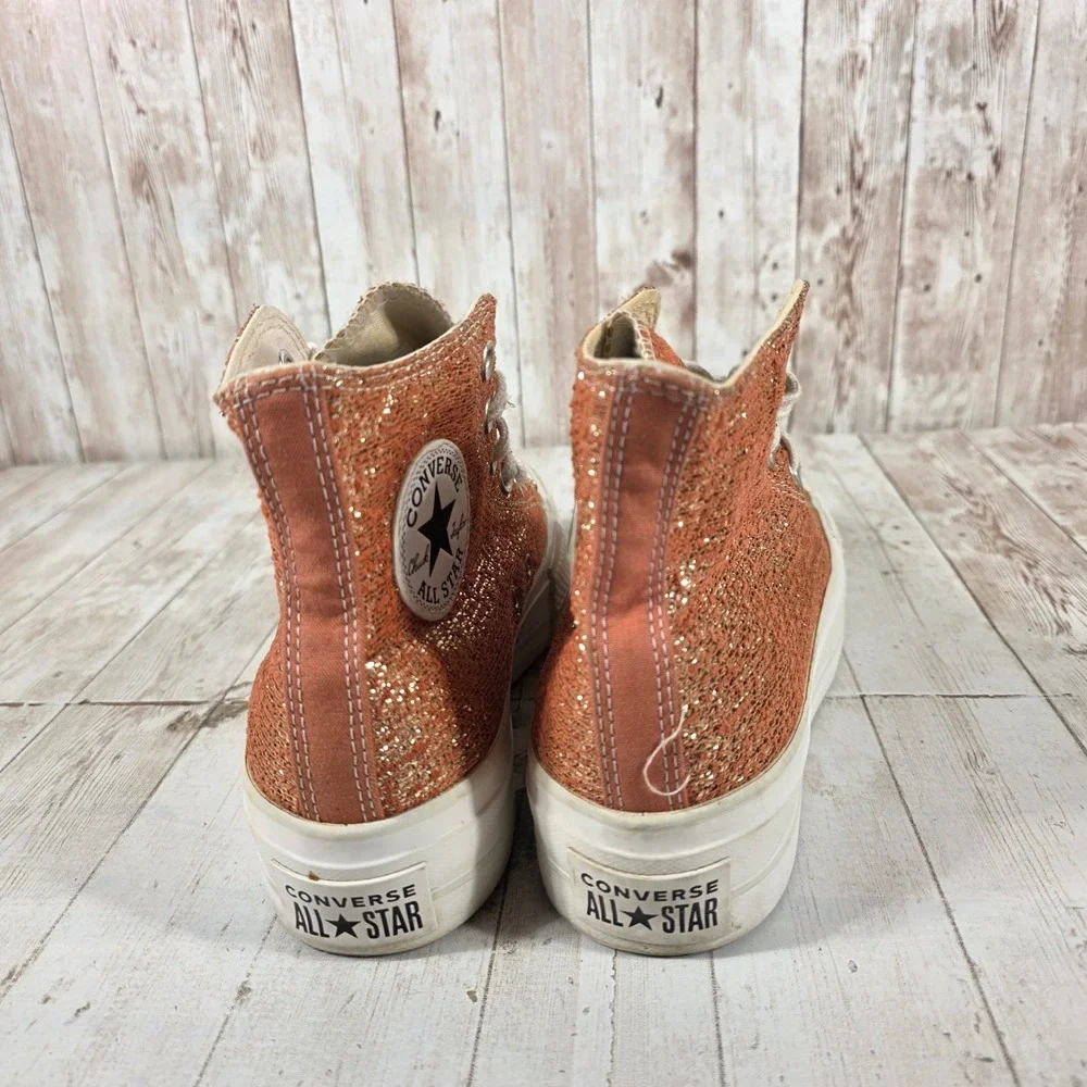 Converse Chuck Taylor All Star Move Rose Gold Glitter Platform Sneaker 570984C 7
